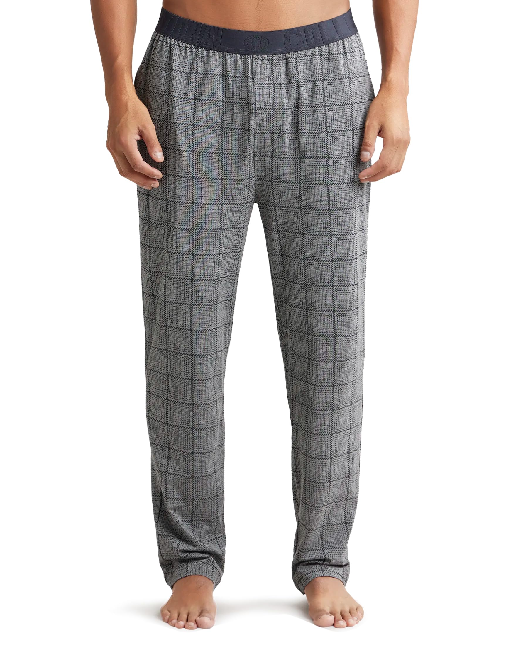 IM03 Men's Tencel Micro Modal Cotton Elastane Stretch Regular Fit Checkered Pyjama with Side Pockets (Prints May Vary)