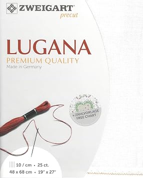 Wizardi Lugana 25 Count Antique White. Needlework Canvas, Cross-Stitch Fabric, Embroidery Cloth, Needlepoint Canvas. 3835/101 Precut Zweigart