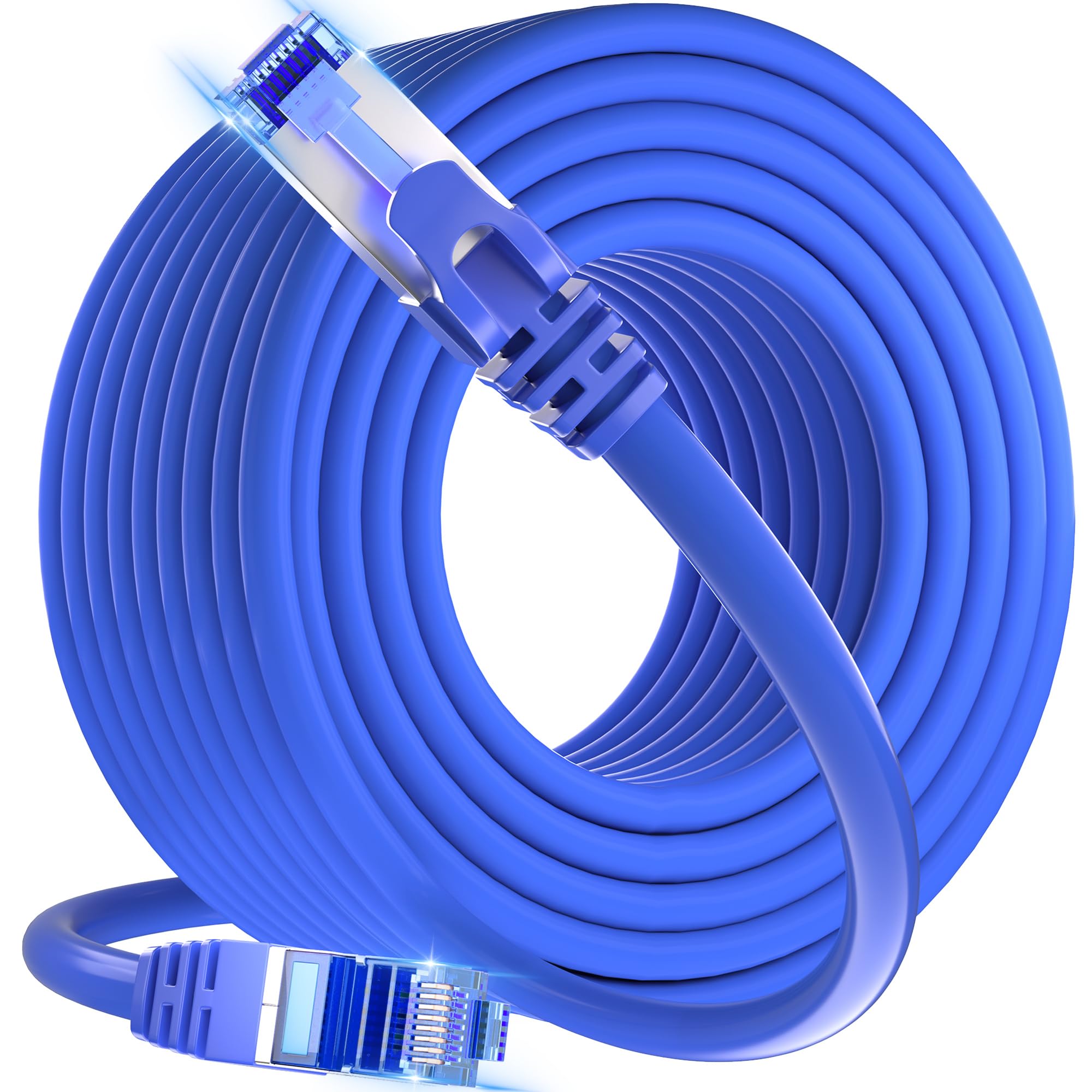 Câble Internet Cat 6 blindé FTP 7,6m anti-interférences pour connexion PC - 8