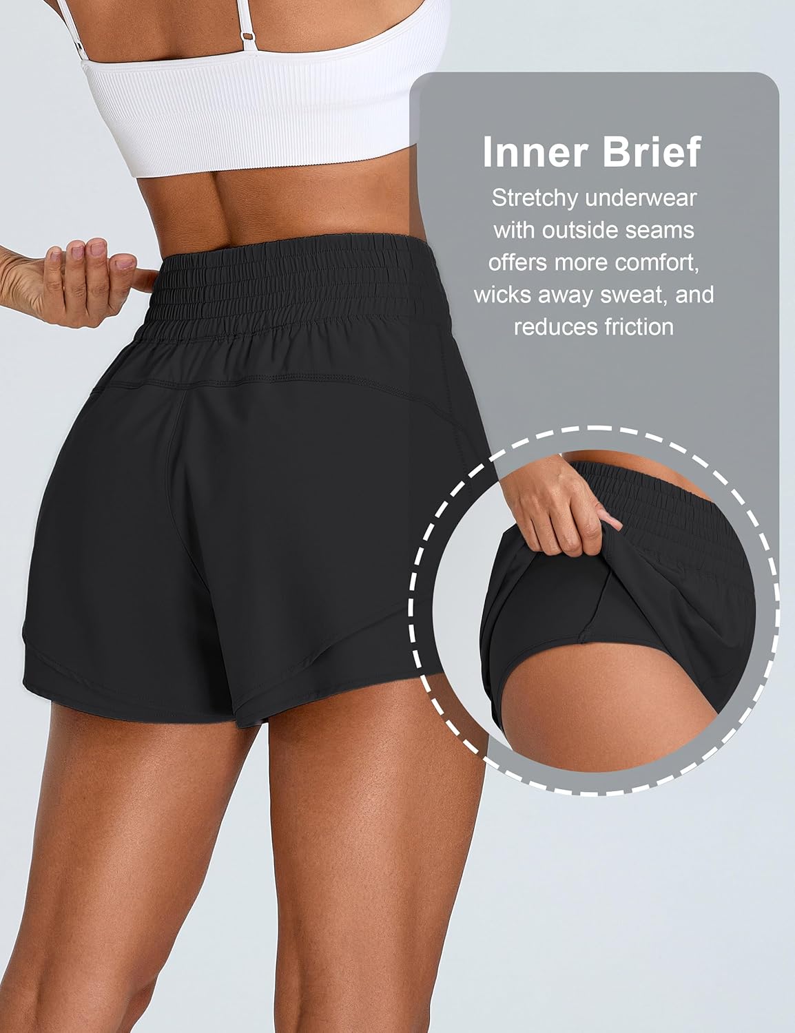 BMJL Women's Athletic Shorts High Waisted 2.5" Running Short with Zipper Pocket Sporty Yoga Gym Workout Shorts - Image 4