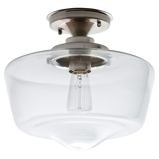 Stone & Beam Schoolhouse Semi-Flush Mount Brushed Nickel