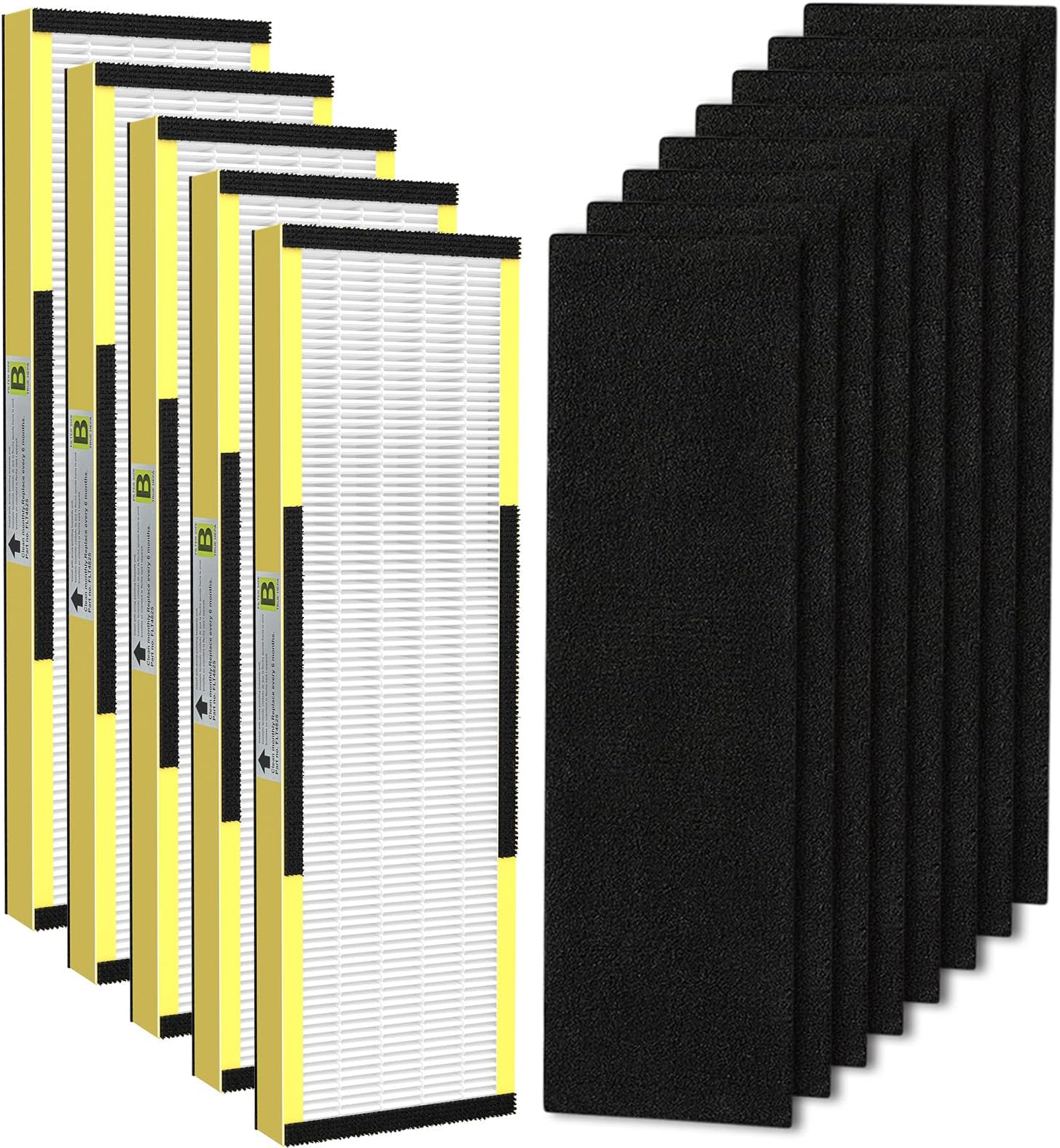isinlive 2 Pack FLT4825 True HEPA Filter B Replacement with Activated Carbon Pre-Filters Compatible with Guardian Air Purifier AC4825 AC4300 AC4800 AC4900 AC4850