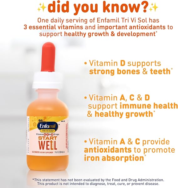 Enfamil Tri-Vi-Sol Infant Multivitamin Drops, Baby Vitamins, 50mL