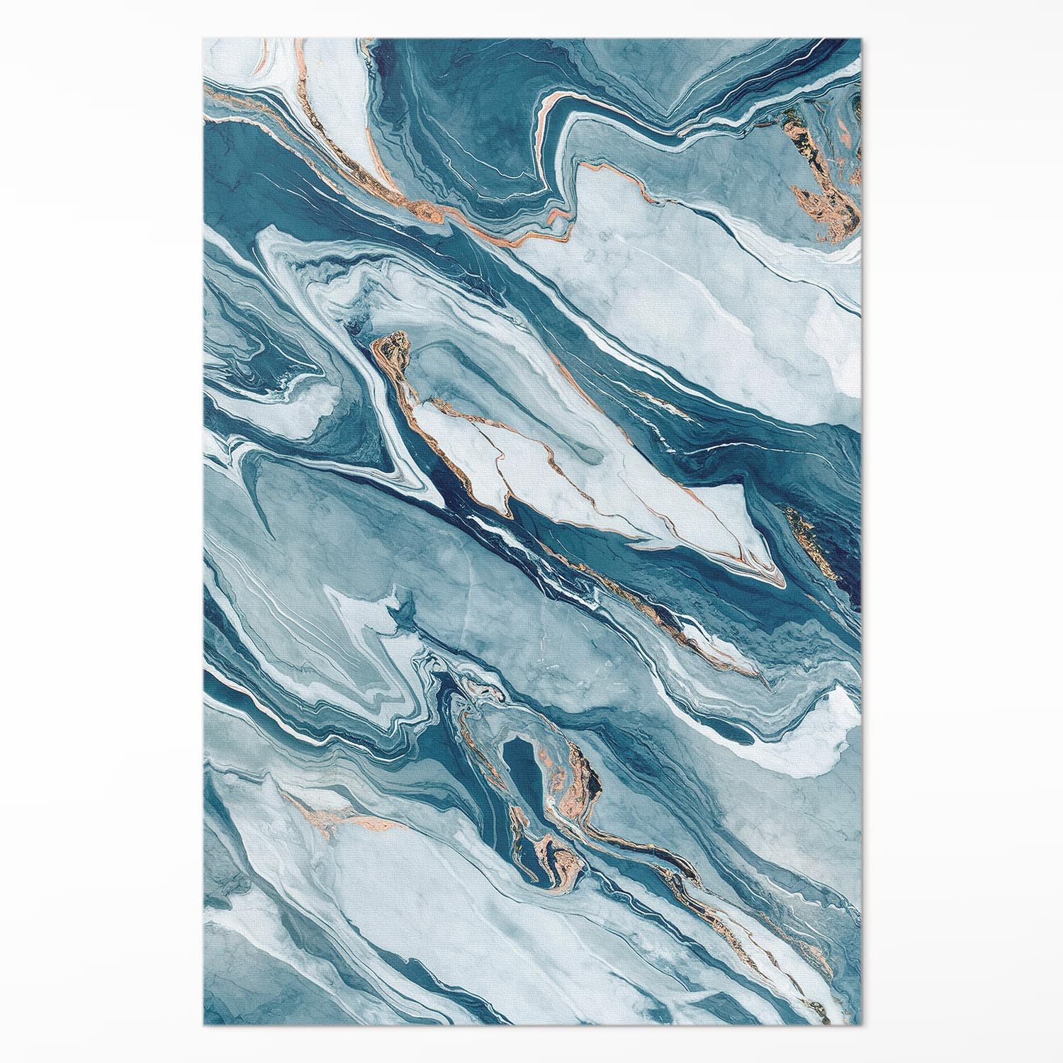 Tapis vinyle résistant décoloration 120x180 cm marbre bleu entretien facile