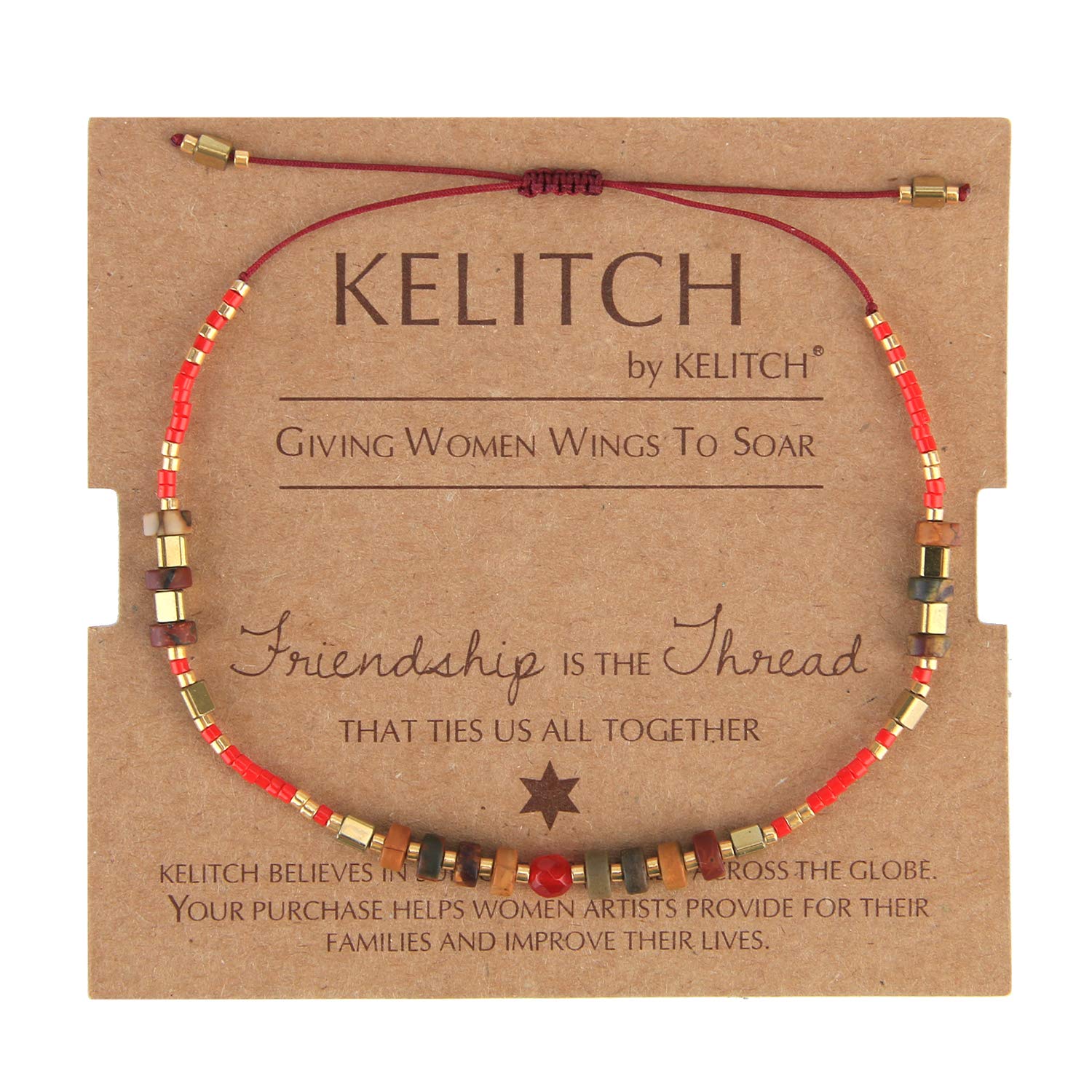 KELITCH Pulseras Amistad con Cuentas Concha Cristal Color Bohemio Pulsera Hecha A Mano Brazaletes Joyería para Mujer — view 34