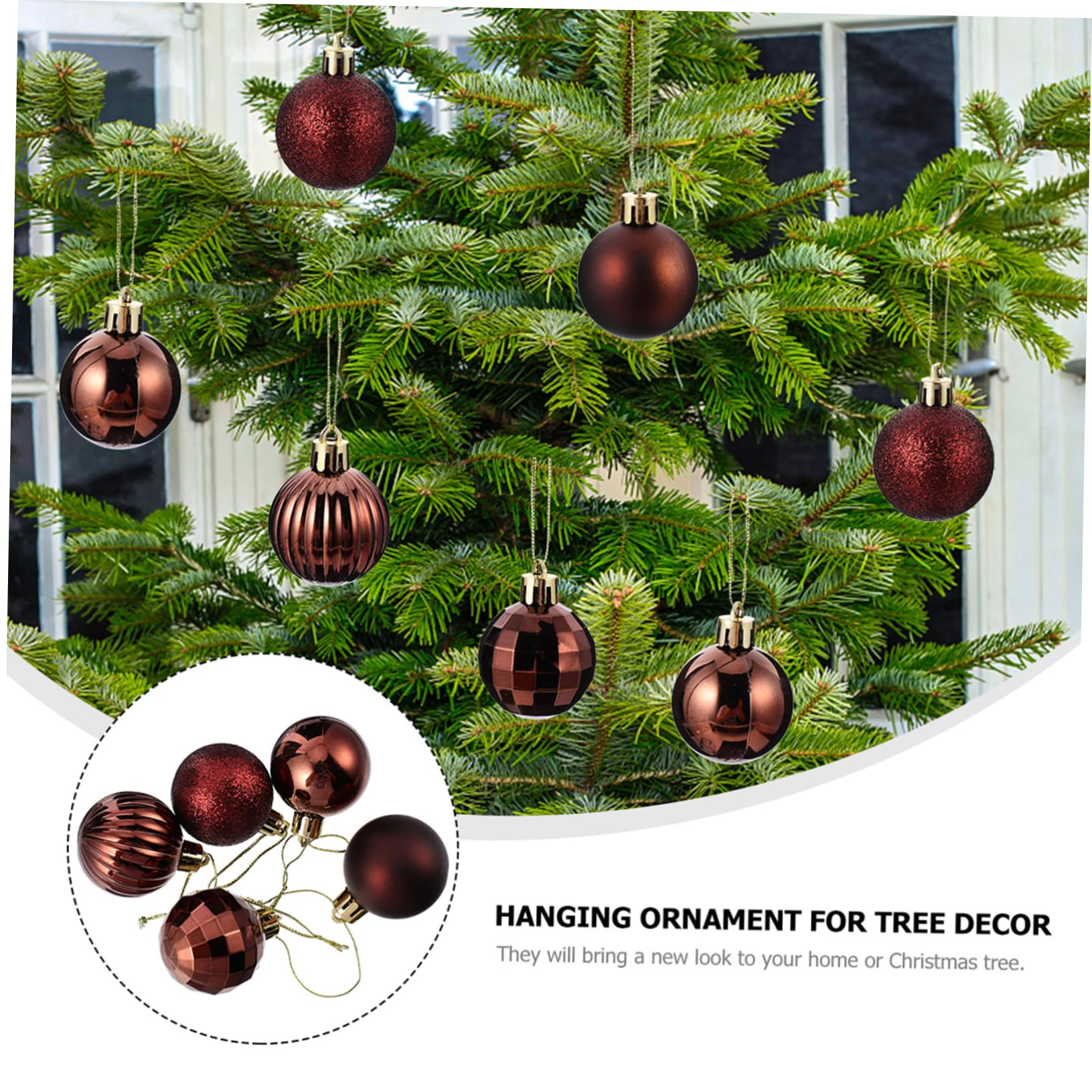 Zerodeko Adornos Colgantes De Navidad Forma De Bola para Árbol De Navidad Material Resistente Decoración y Navideños