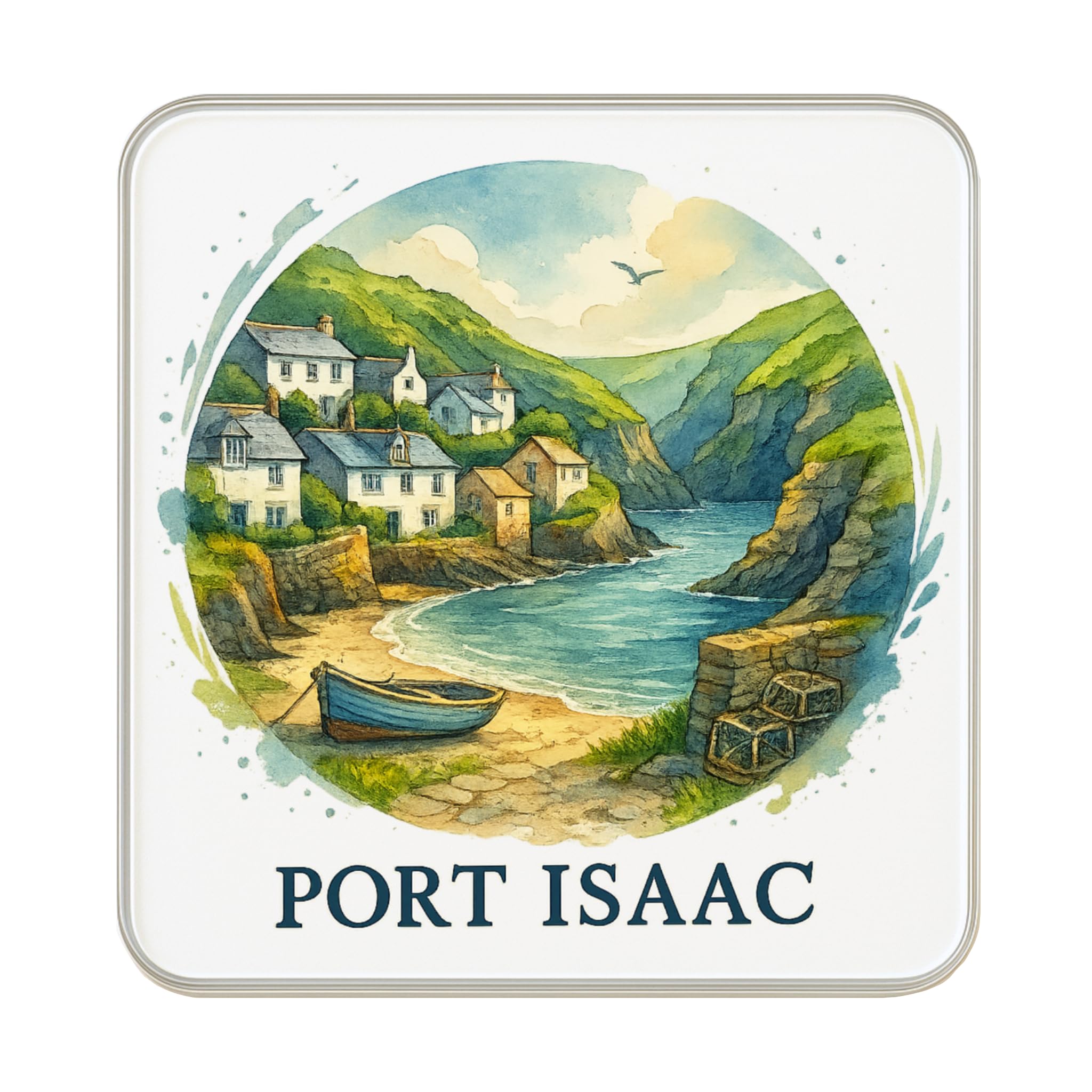 Imán para nevera de Port Isaac Inglaterra Reino Unido y coleccionables de viaje
