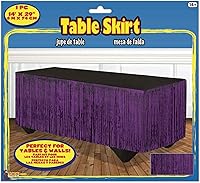 Vista 9 de Forum Novelties - Falda de mesa con flecos de oropel, 144 x 29 pulgadas, rojo/plateado/azul