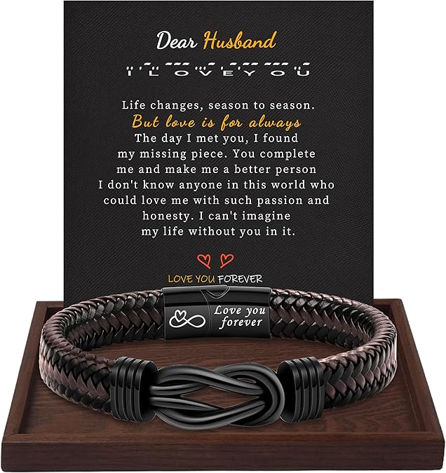 Inspirational Gifts for Men Morse Code Bracelets Mens Bracelets Graduation Gifts for Him Fathers Day Adjustable Leather Bracelet Motivational Birthday Annivesary Jewelry Stocking Stuffers for Men