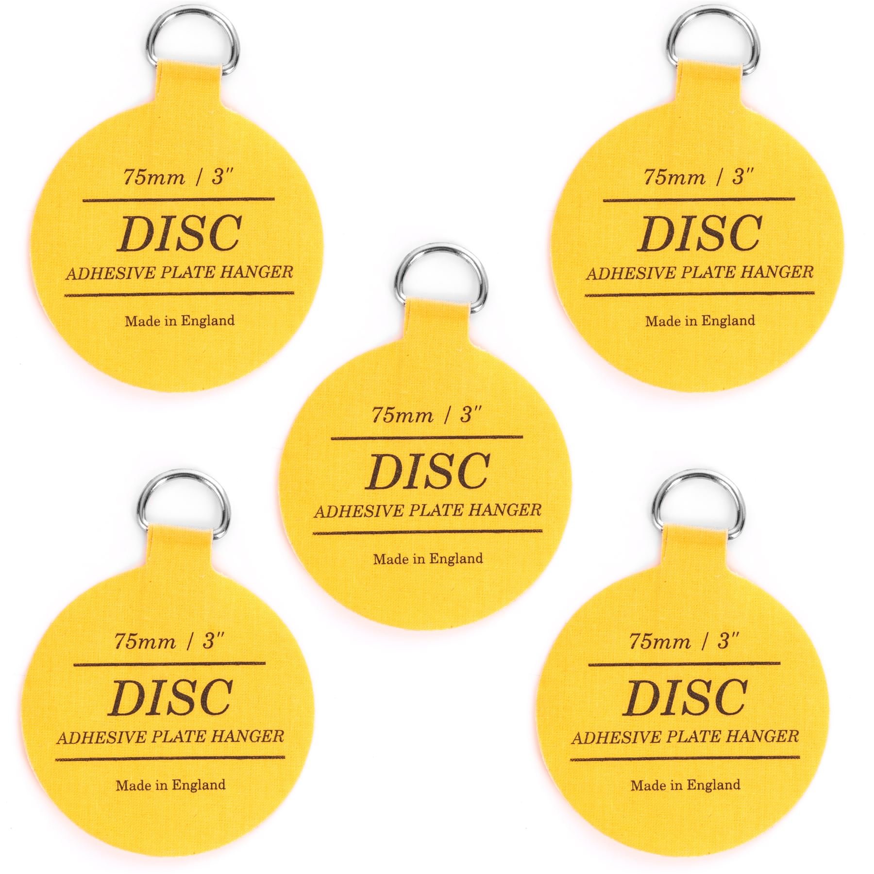 White Hinge White Pack Of 5 Adhesive 75Mm/3" Disc Plate Hangers