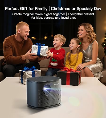 Miniatura 8 de Miroir Mini proyector, proyector para el hogar con altavoz integrado, enfoque automático, portátil para películas al aire libre, compatible con