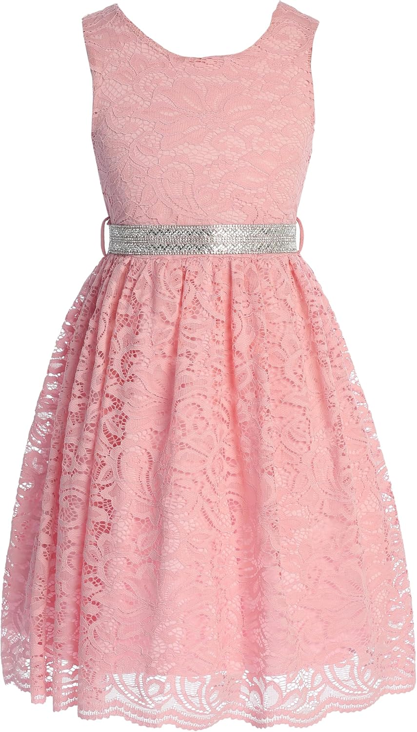 iGirlDress Big Girl Stretch Lace Tulle Skirt Husky Plus Size Flower Girl Dress