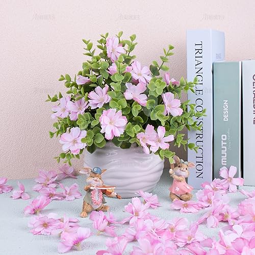 Miniatura 6 de AUEAR, Paquete de 100 cabezas de flores falsas, cabeza de flor de ciruela, cerezo, peonía, margarita, decoración para manualidades, hogar, boda,