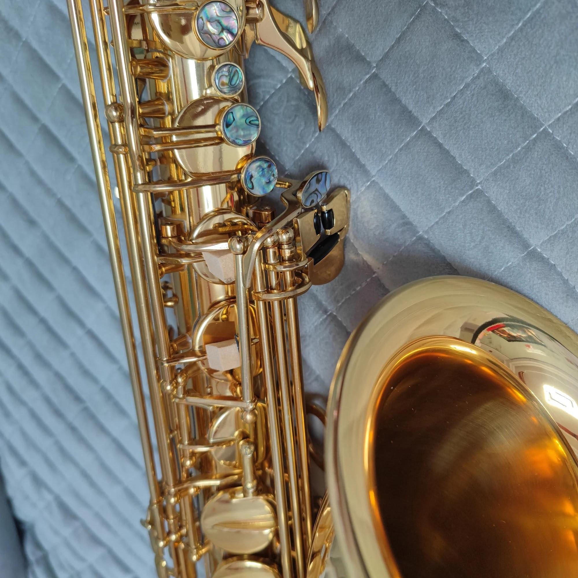Sassofono Classico Bb Sassofono Tenore Professionale Con Doppia Costola Di Rinforzo In Abalone Key Tone Sax Tenore(Bag B)