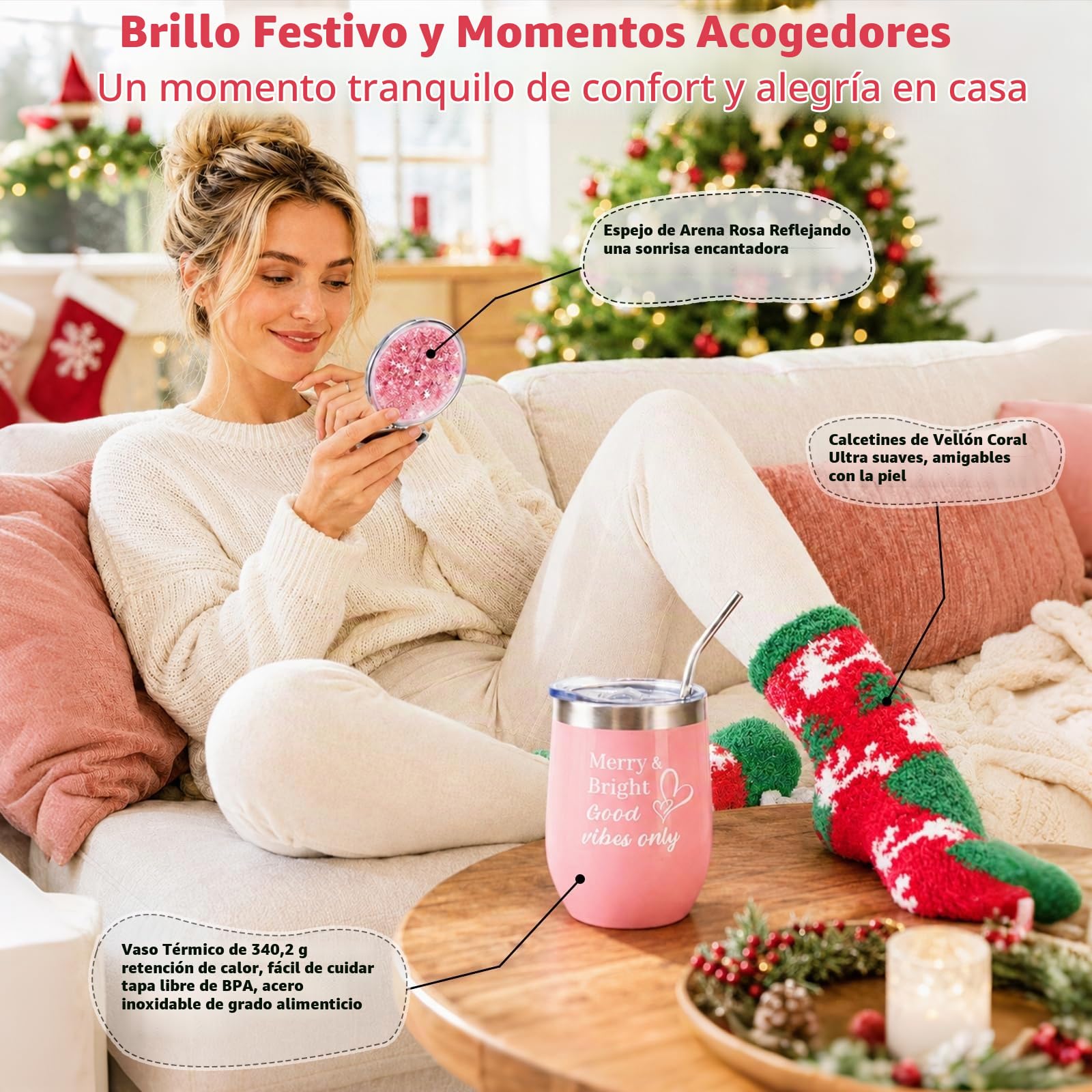 Calendario de Adviento para mujer 2025 - Calendario de Navidad con productos de belleza, joyas, accesorios - Personalizable con 24 sorpresas, regalo de lujo para madre, esposa, hija, mejor amiga