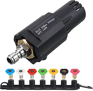 RIDGE WASHER Turbo Nozzle for Pressure Washer, Rotating Nozzle with 7 Spray Tips and Nozzle Holder, 1/4 Inch Quick Connect, 3600 PSI, Orifice 3.0