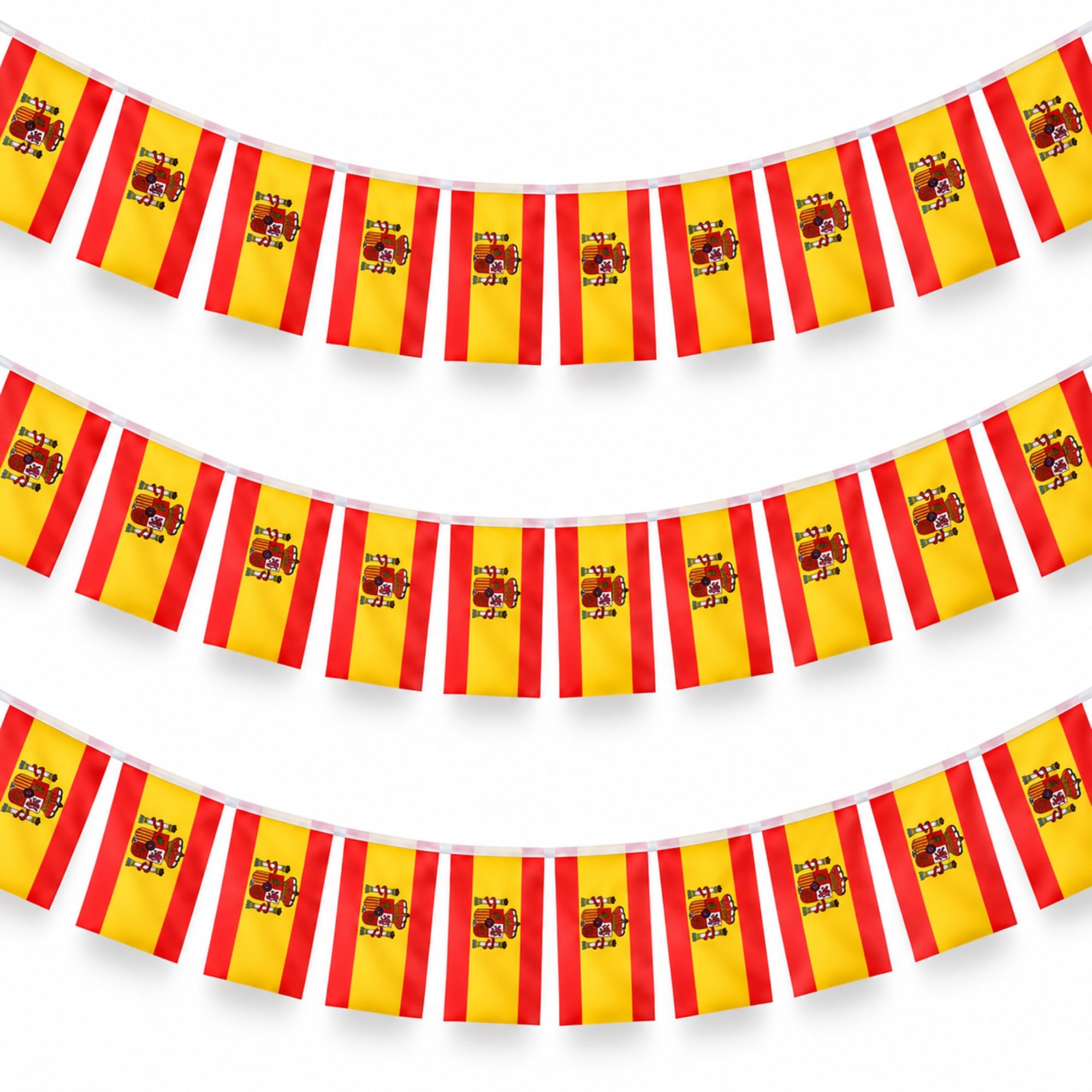 Guirnaldas Bandera España, Banderas de 14x21 cm, 30 Banderines 10 Metros - imagen 1