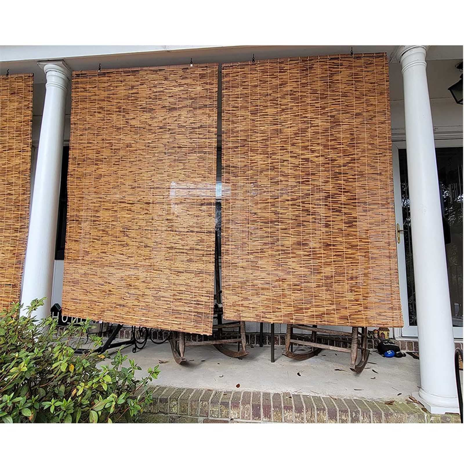 YYQ SHOP Bamboo Roller Blind Sun Shade Blackout Window Blinds Brown Natural Decoration Patio Reed Roll Up Shades for Outdoor Kitchen Door, 24" x 64" 48" x 72" 60" x 72" (Size : 20" W x 60" L)