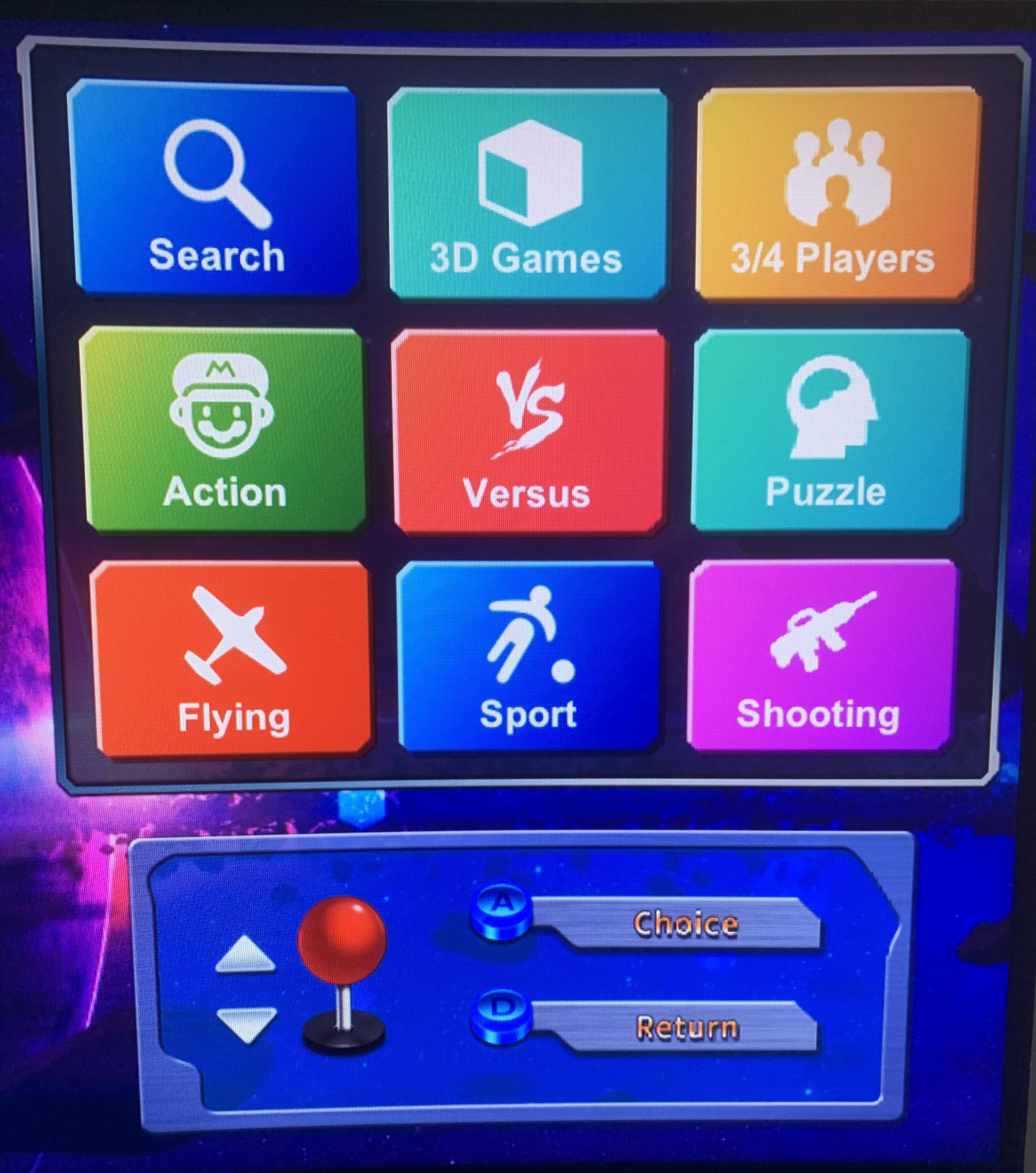 Consola Arcade con 28000 Juegos Retro y Juegos 3D con LED Que cambian de Color y Sistema de Sonido y joysticks ovalados