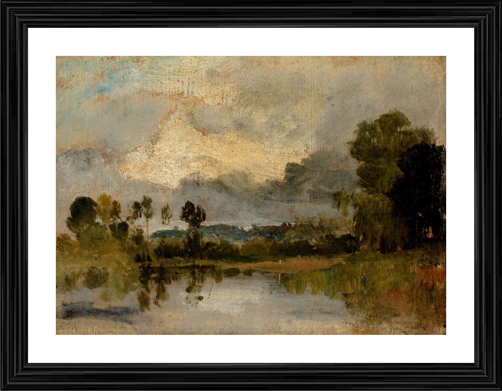 Decoratus® *The Thames and Windsor* (1805)- A Famous Painting by JMW Turner, Wall Décor Frame. Matt Satin Print with MDF & 1"PS Black Frame. Size- 14"x18".