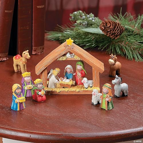 Miniatura 2 de Fun ExpressJuego de mini Navidad Natividad Establo con Jesús María José tres reyes magos9piezas