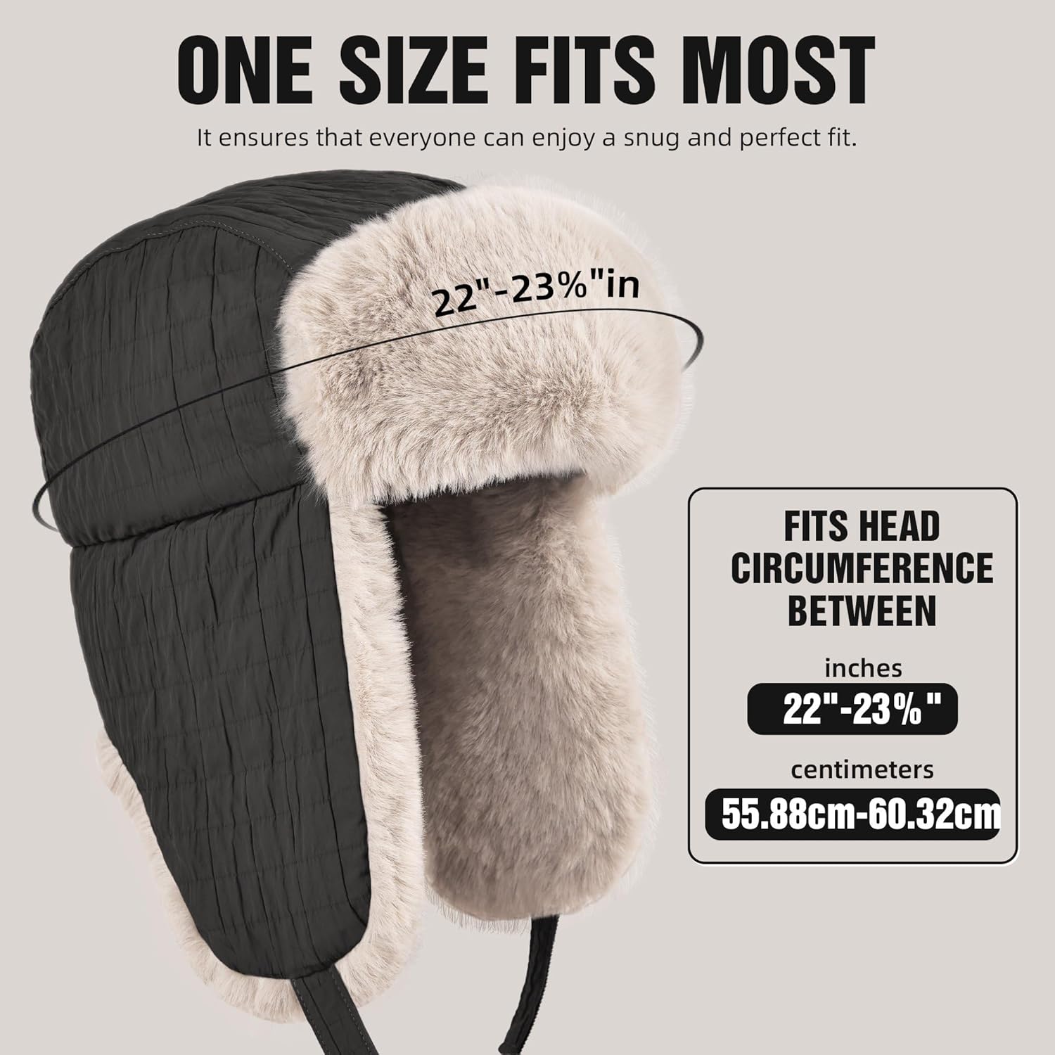 Unisex Trapper Hat Winter Warmer Ear Flaps Windproof Skiing Hat for Women Men