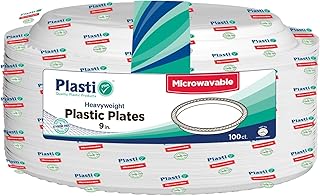 Disposable Plastic White 7-Inch Heavy Weight Dinner Plates, 100 Count