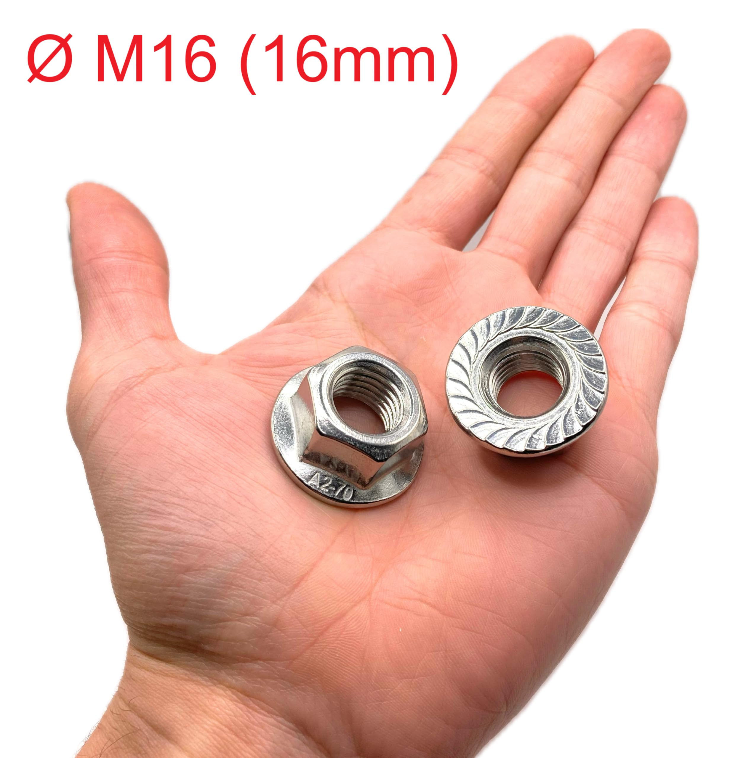Nut made of stainless steel with serrated edge M16, A2 stainless steel - Image 3