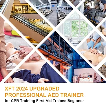 AED Trainer, XFT AED Training Kit CPR Equipment Training Device Automatic External Defibrillator Simulator, AED Trainer Professional for First Aid Trainee Beginner XFT-120GA (Orange Version)