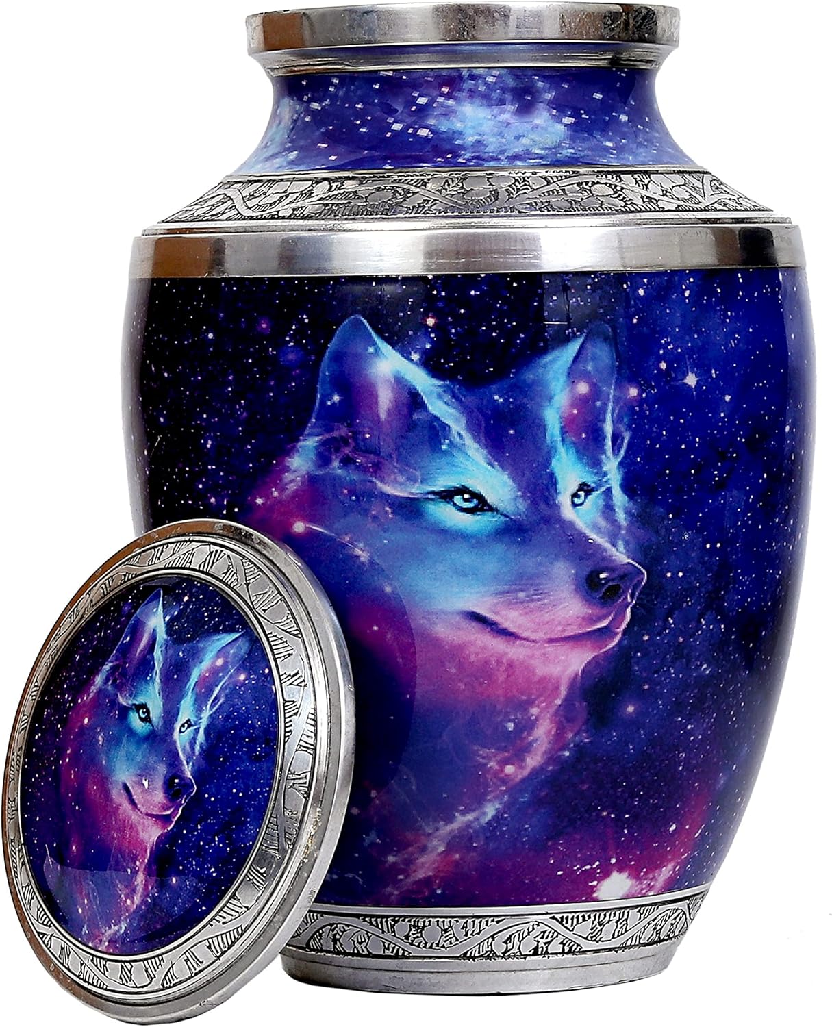 Buy hlc Cosmic Galaxy Wolf Cremation Large Urn for Human Ashes Adult