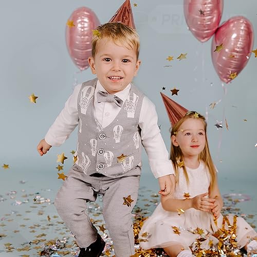 Miniatura 7 de Paquete de 6 unidades de confeti multicolor  Cañón de confeti para fiestas de eventos, celebración de cumpleaños, lanzador de estrellas  Paquete de