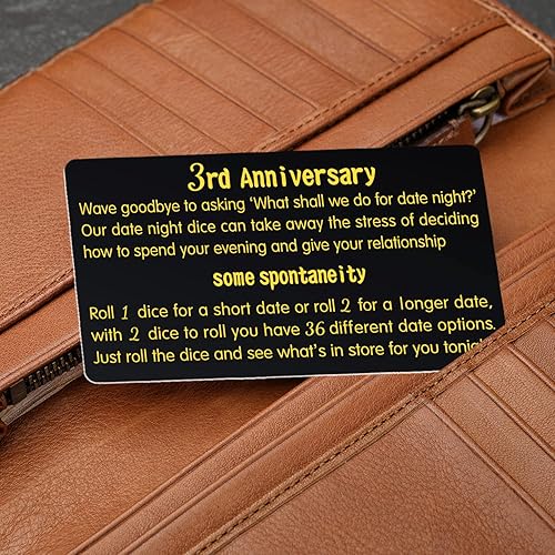 Miniatura 7 de Dados de tercer aniversario, dados de tercer aniversario de boda para parejas, regalo de 3 años, aniversario, cita, noche, aniversario, 3 años para