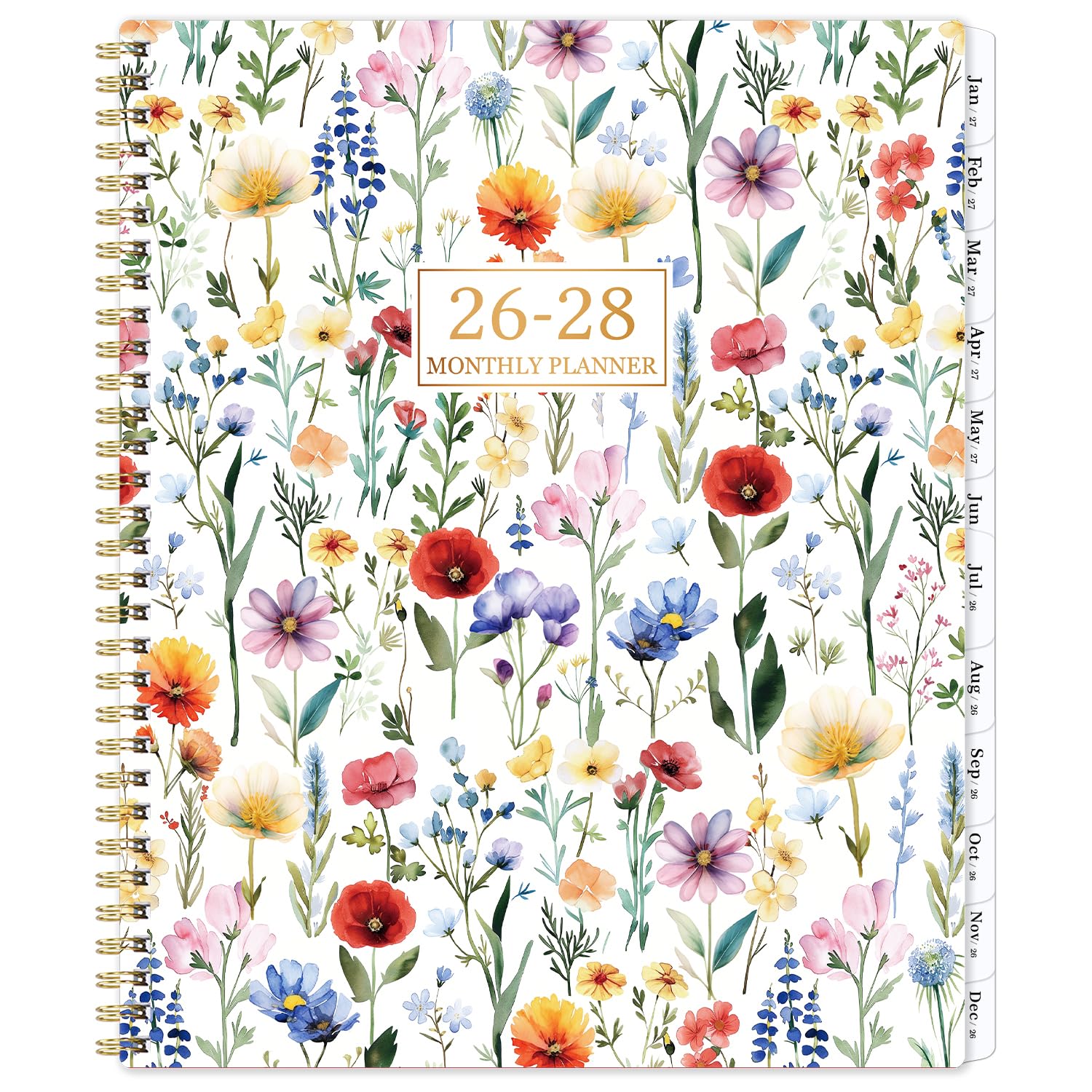 Photo 1 of 2026-2028 Monthly Planner - 2 Year Monthly Planner/Calendar 2026-2028, JULY 2026 - JUNE 2028, 9" x 11", 24 Months, Tabs, Two-sided Back Pocket, Holidays, Twin-Wire Binding, Note Pages, Perfect for School Office Supplies