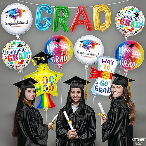 Miniatura 7 de KatchOn, Multicolor Graduation Balloons Set - Pack of 12  Big, 41 Inch, Star Balloons  Congrats Grad Balloons, 2024 Graduation Party Decorations