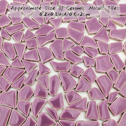 Vista 67 de Azulejos de mosaico de cerámica de 7.05 oz para manualidades, azulejos de mosaico de porcelana de 0.2 x 0.8 pulgadas para decoración del hogar