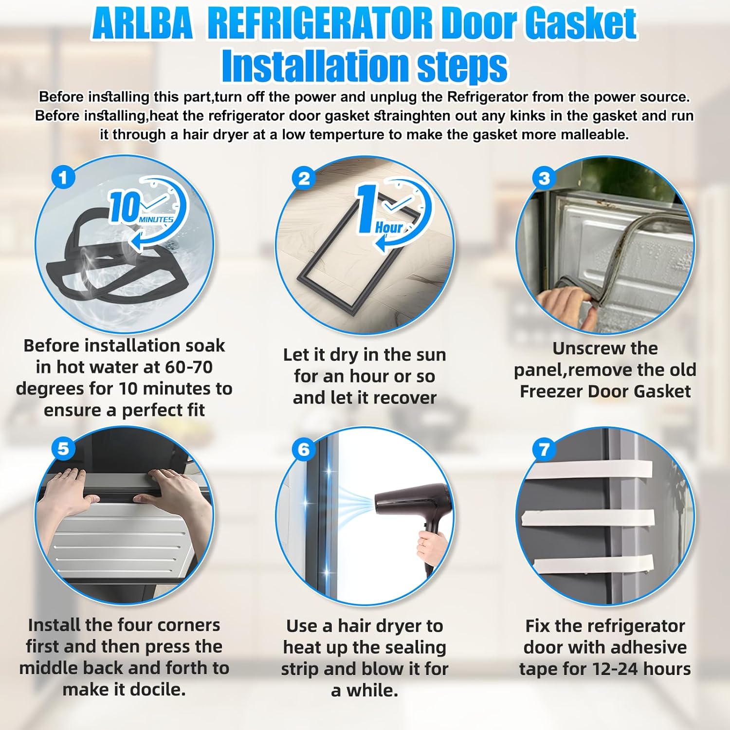Upgraded 40.83"x26.96" 241872510 Refrigerator Door Gasket Compatible With Frigidaire and Kenmore Refrigerator Door Seal Fridge Gasket 240542110 240542122 1379486 AP4316177 PS2331950 EAP2331950 Black