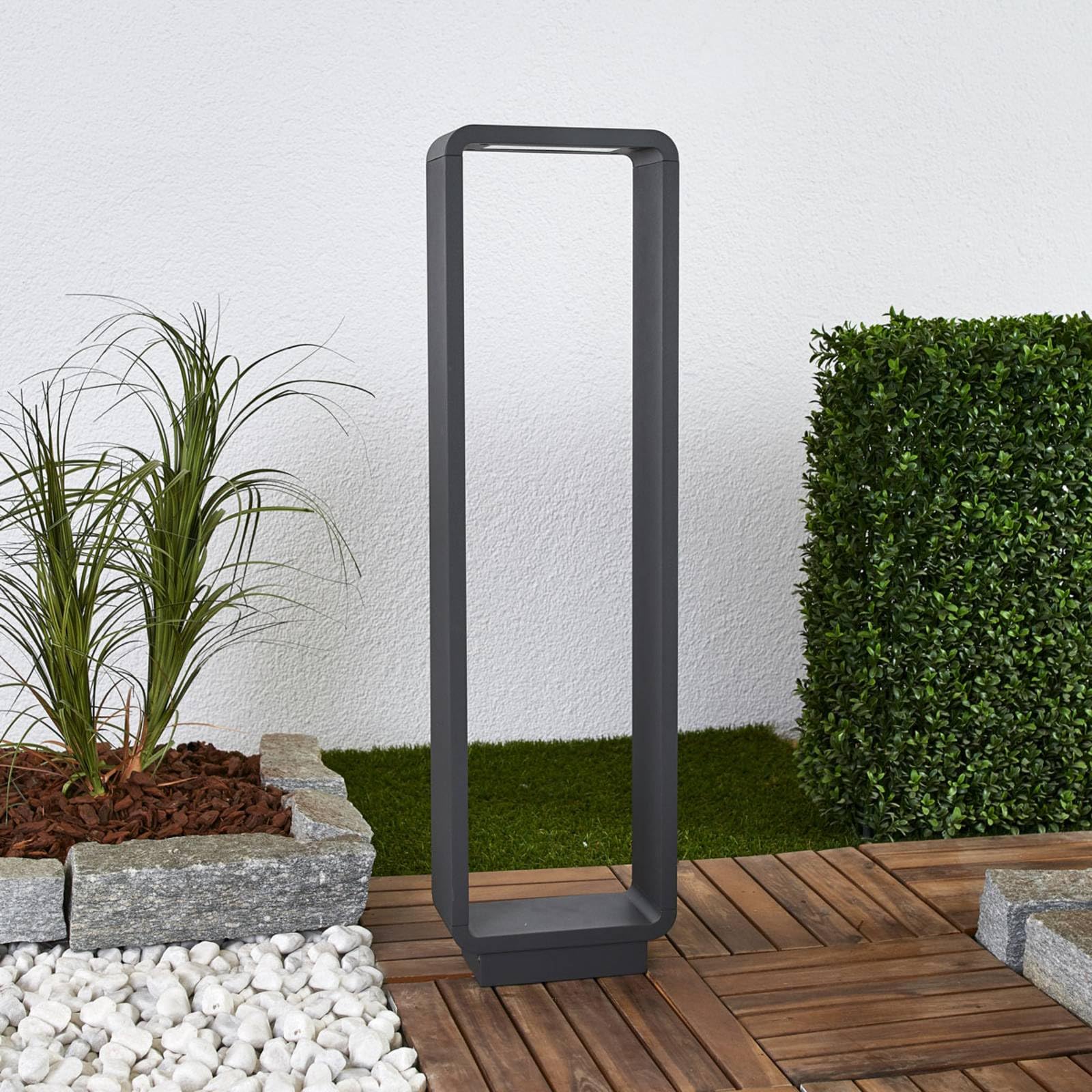 Lucande Lampada LED da esterni (Moderno) colore Nero, in Alluminio lampadina inclusa lampioncino paletto luminoso lampada viale lampione