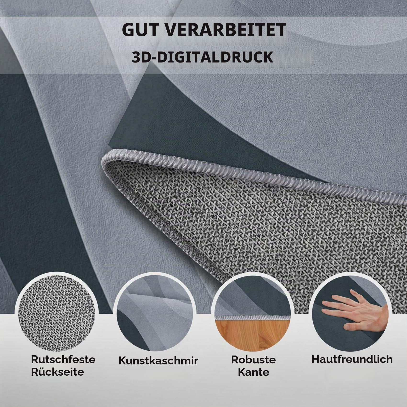 Moderner Teppich Waschbar rutschfest Wellen 130x180cm Terrakotta Grün Beige Bodenmatte Wohnzimmer Schlafzimmer Kurzflor Kaschmir-Optik Erdtöne