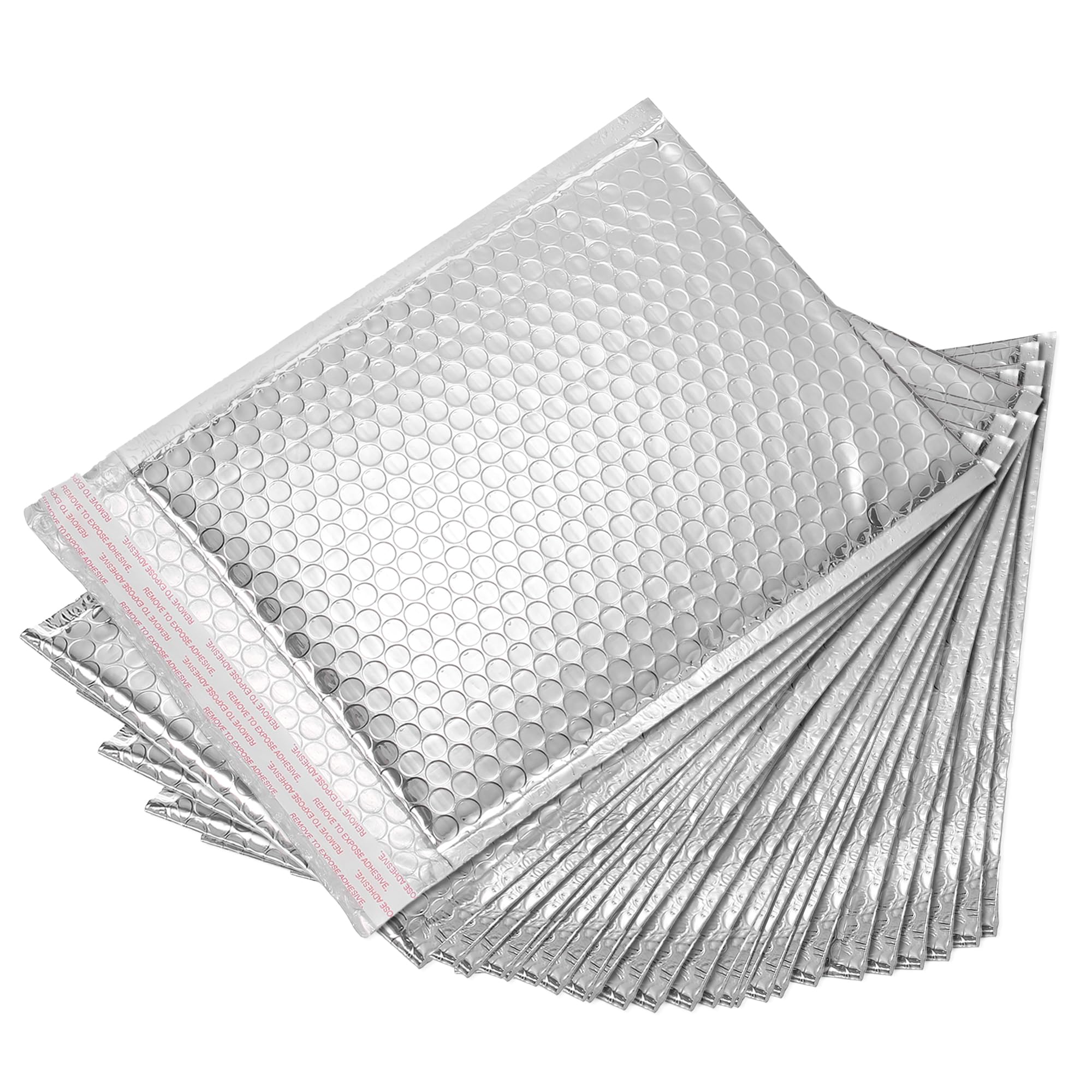 sourcing map Thermal Bubble Mailer, 9.8 × 7.9 Inch Silver Self Seal Cool Bubble Mailers Foil Mailing Envelopes for Books,Food,Cosmetics, Pack of 25