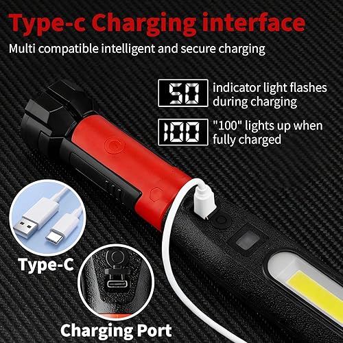 Miniatura 3 de Luz de trabajo magnética mejorada, barra de luz LED recargable para el trabajo, debajo del capó, barra de accesorios de luz para el hogar, luz