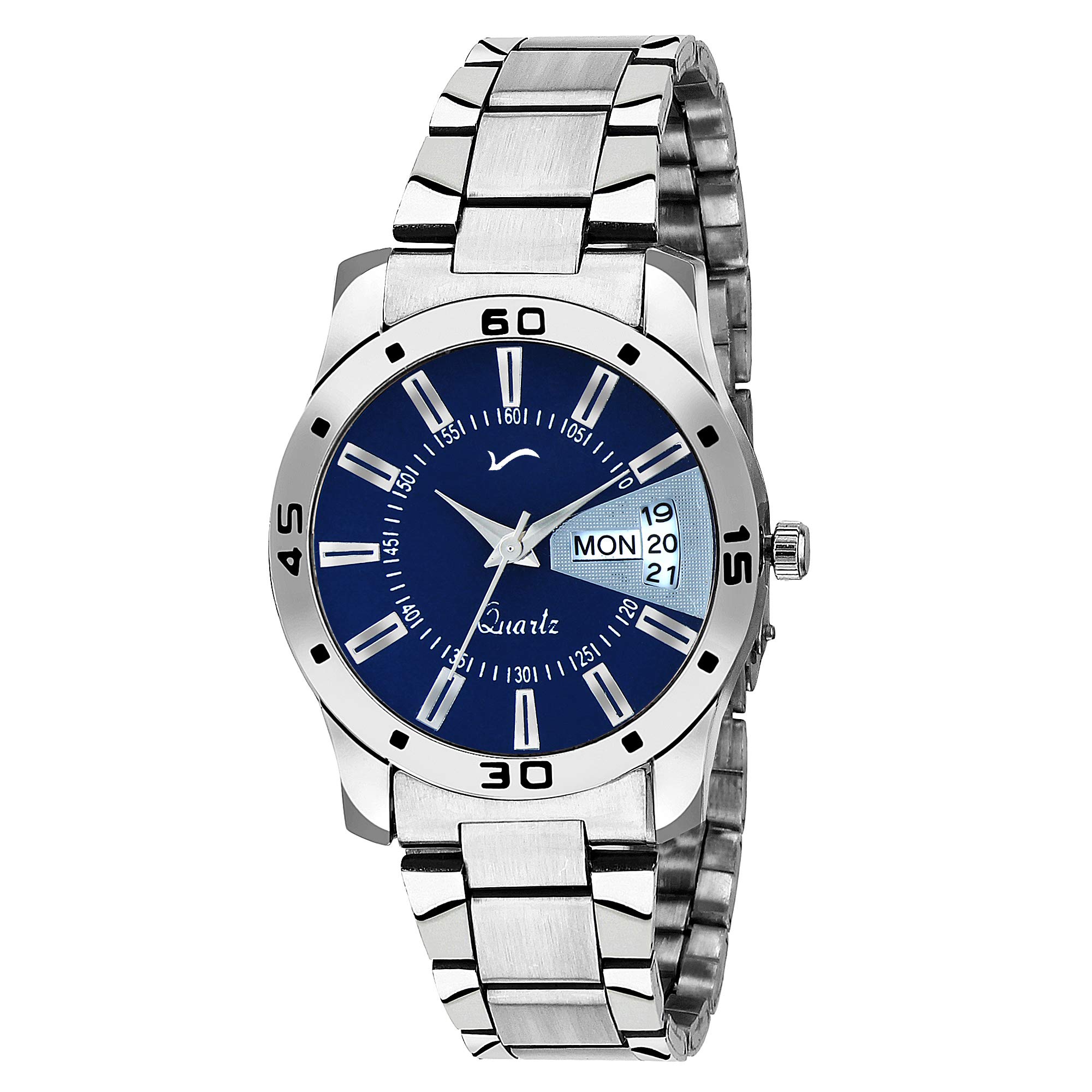 WRIGHTRACK Exclusive Silver Strap Quartz Movement Stainless Steel Strap Day & Date Blue Dial Analogue Womens and Boys Wrist Watch (WTSM79) (B07MJ4WSRT) Amazon Price History, Amazon Price Tracker
