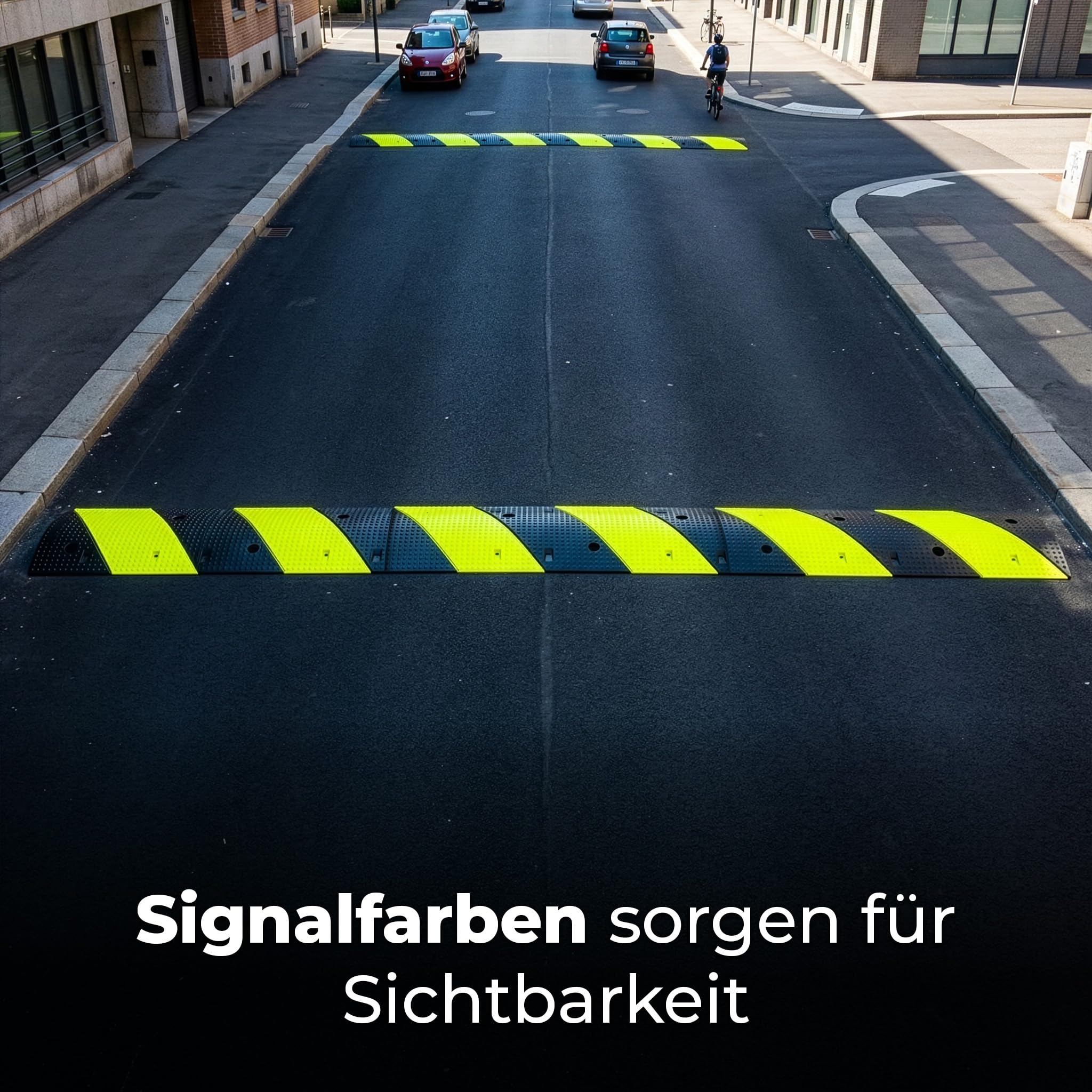 KARAT Gummi Bodenschwelle Hochwertige Fahrbahnschwelle für Effektive Geschwindigkeitsbegrenzung Temposchwelle Schwarz-Gelb 100 x 30 x 5 cm Pico