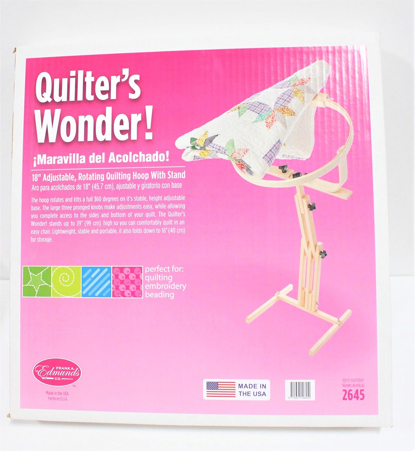 F.a. Edmunds Quilters Wonder Adjustable Quilting Hoop Frame