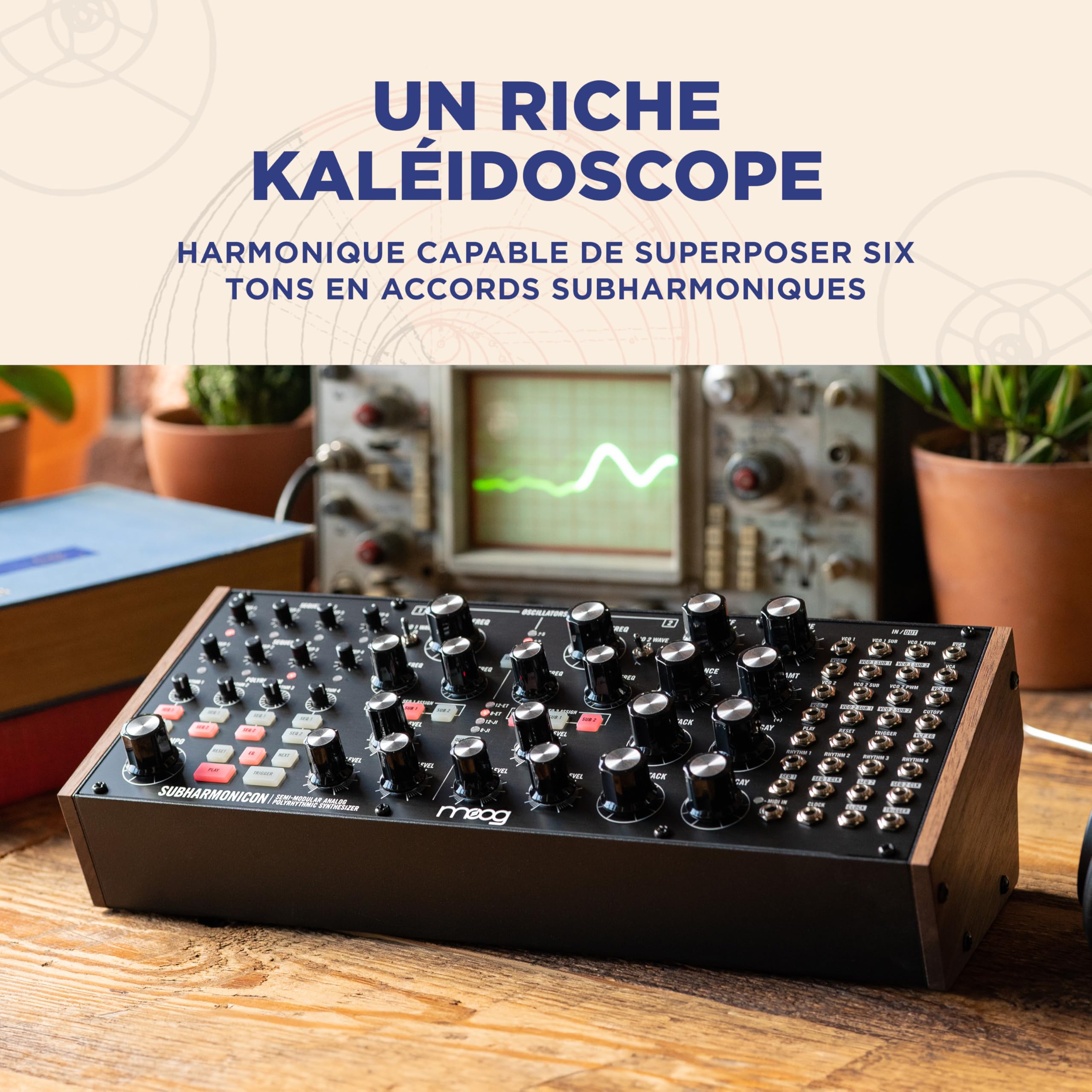 MOOG Subharmonicon Synthétiseur Polyrythmique Analogique Semi-Modulaire avec Deux Séquenceurs, MIDI et Baie de Patch