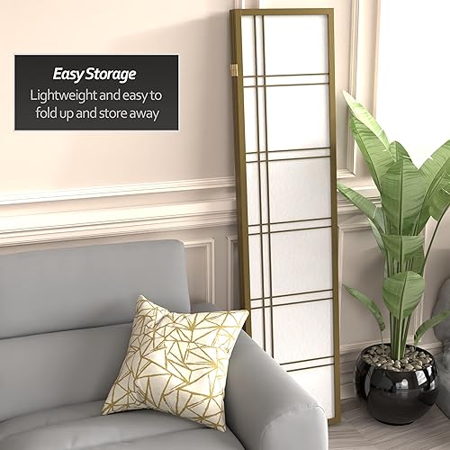 Miniatura 23 de Red Lantern Divisor de habitación con 5 paneles de doble cruz Shoji de 6 pies de alto Marfil,Oro,Gris,https://www.amazon.com/dp/undefined