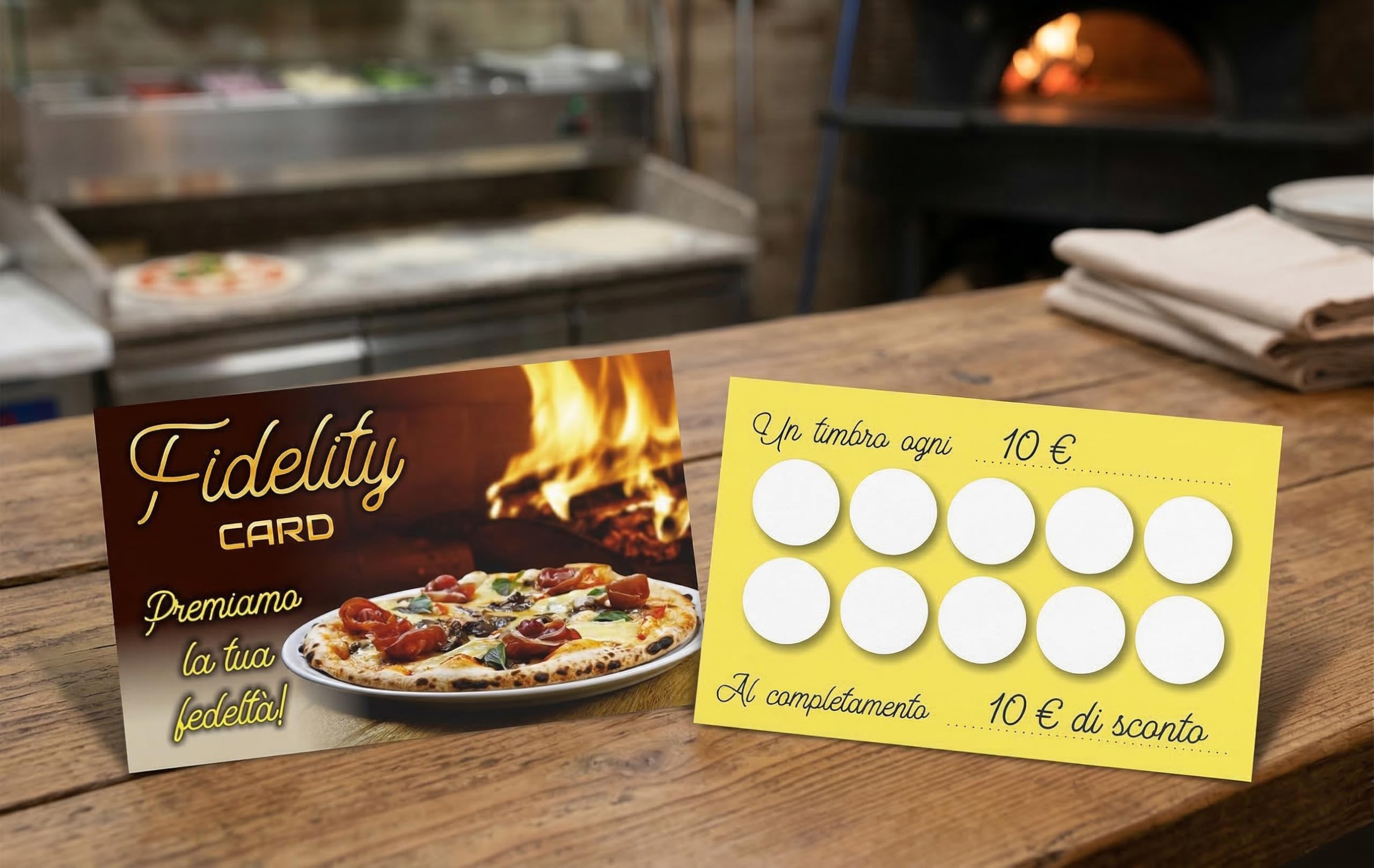 GHIBLI Tessere Fedeltà Pizzeria 10 Caselle Timbrare Fidelity Card Pizza Omaggio Carte Punti 10 Pizze Gratis