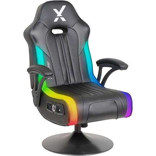 X Rocker PC Computer Video Gaming Office Pedestal Chair, Built in Audio Speakers, Ergonomic Design, Gamer Chair for Adults, Teens, Men, Boys, Girls