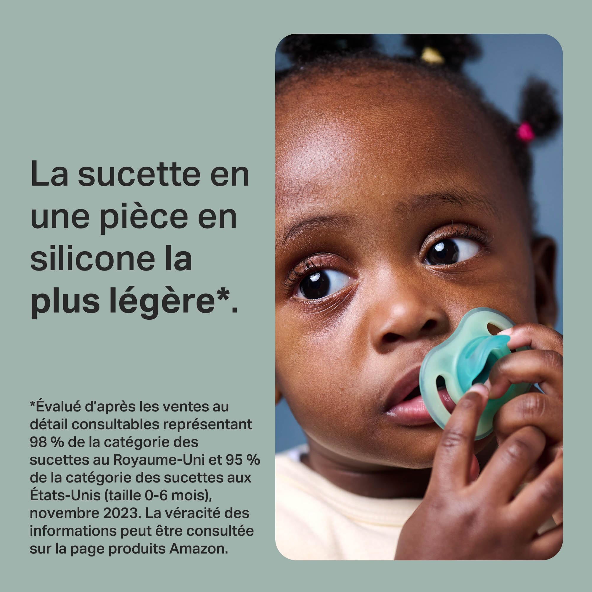 Tommee Tippee Sucette Ultra-légère Toujours en Place Jour & Nuit, 6-18 Mois, Lot de 4, Tétine Orthodontique, Conception Monobloc en Silicone, Effet Peau Douce, 2 Sucette Brille Dans Le Noir