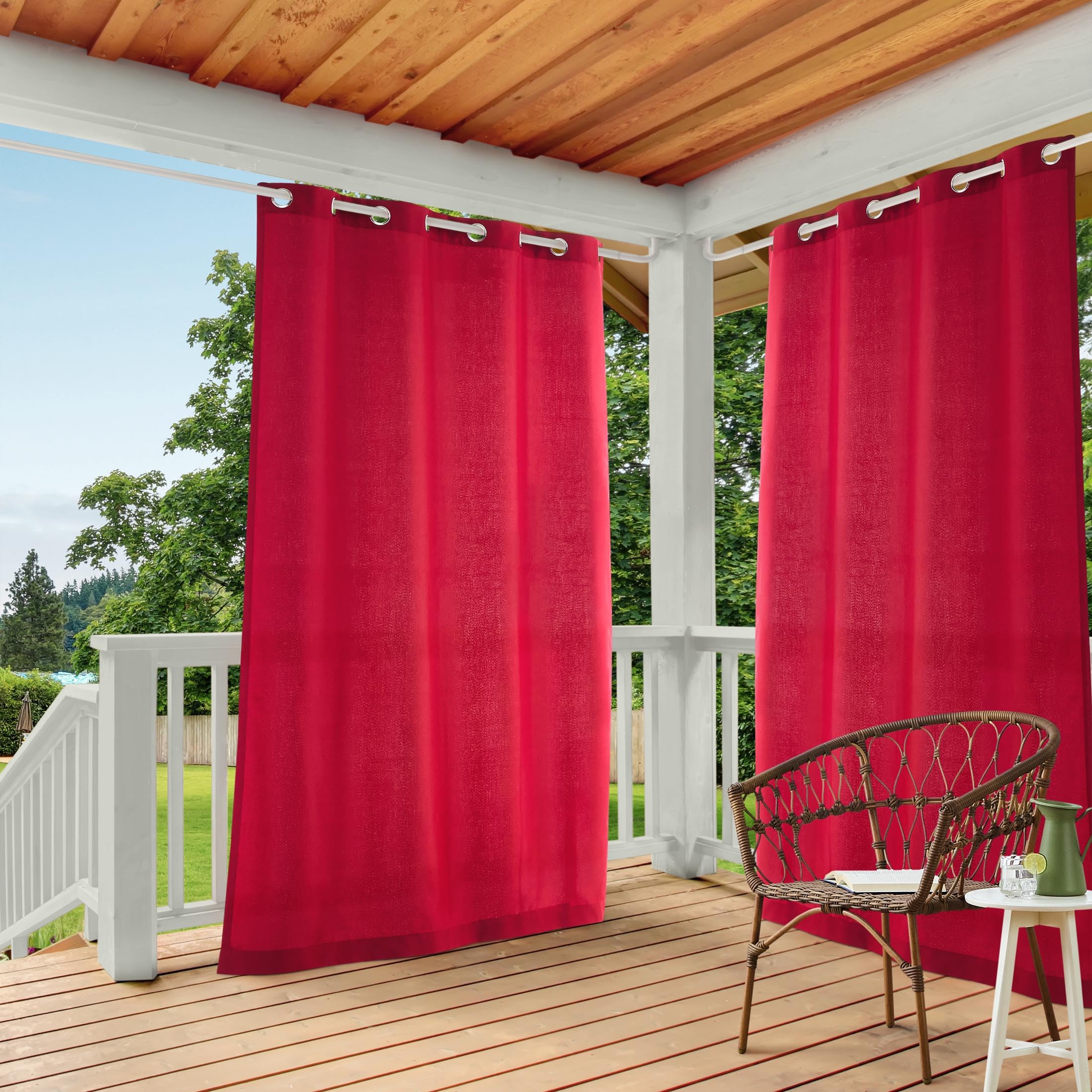 Exclusive Home Curtains Curtain Panel, Polyester, Radiant Red, 54x120 — image 1