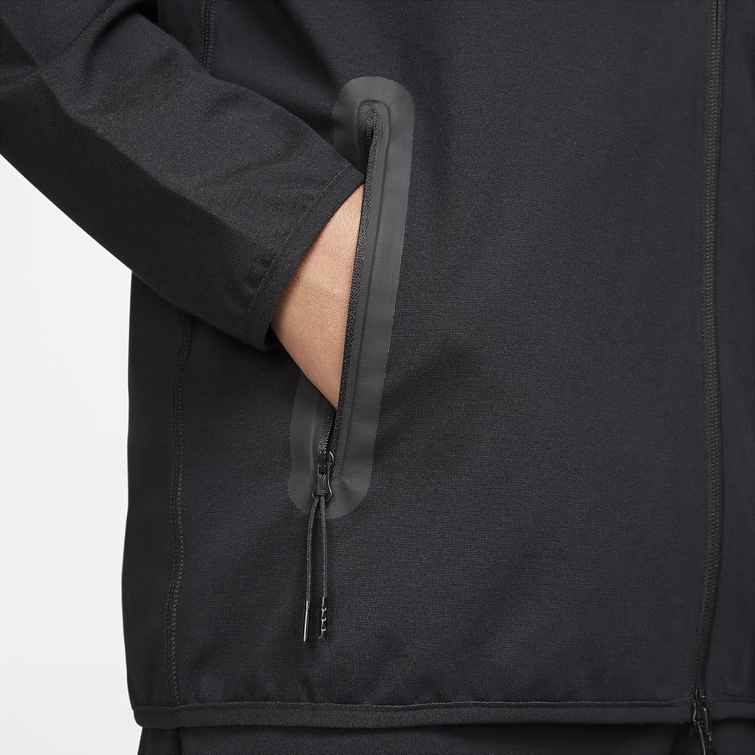 Nike Tech Men's Lightweight Knit Full-Zip Hoodie (FD4501-010, Black/Black) Size X-Large - Image 3
